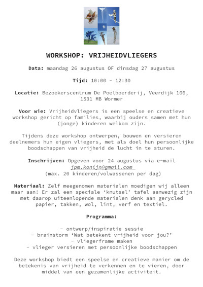 Workshop Vrijheidsvliegers maken